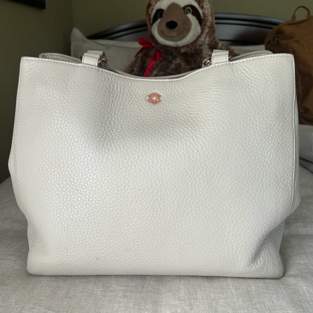 [SOLD] Dagne Dover Alyn Leather Tote | Medium, Bone